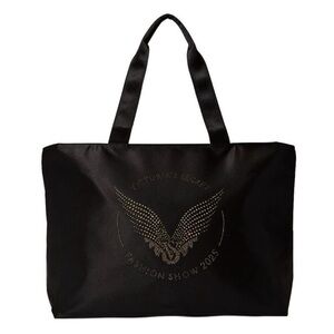 NWT Victoria's Secret VS Fashion Show 2025 Tote Bag Black/Gold Angel Wings Bling